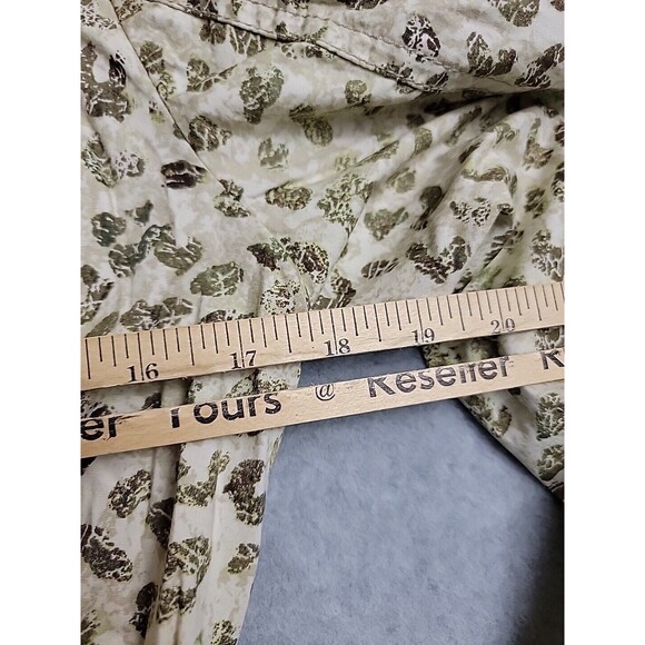 Chicos Field Jacket Womens 0 Beige Olive Green Leopard Zip Snap Pockets Stretch - Picture 14 of 16